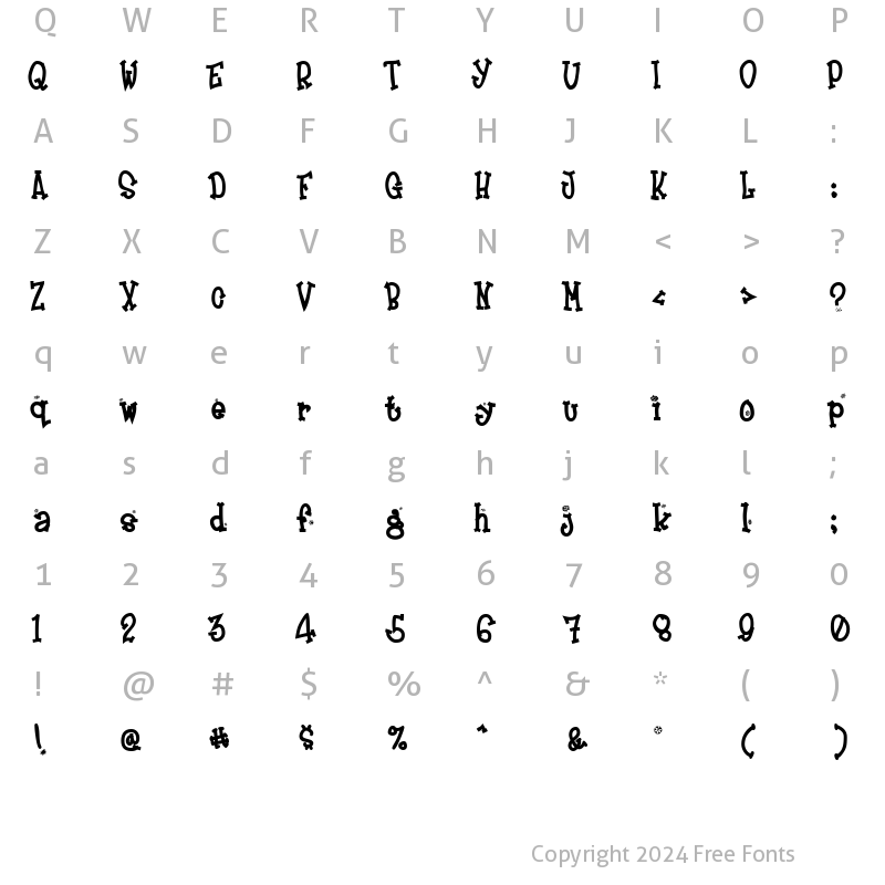 Character Map of Frosty Regular