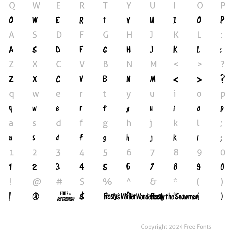 Character Map of Frosty's Winterland Regular