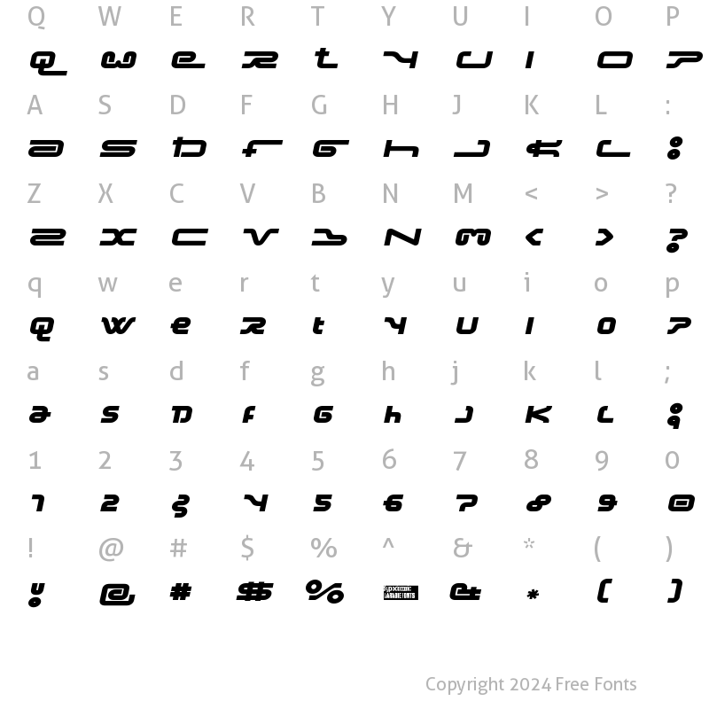 Character Map of Frozdotre Regular