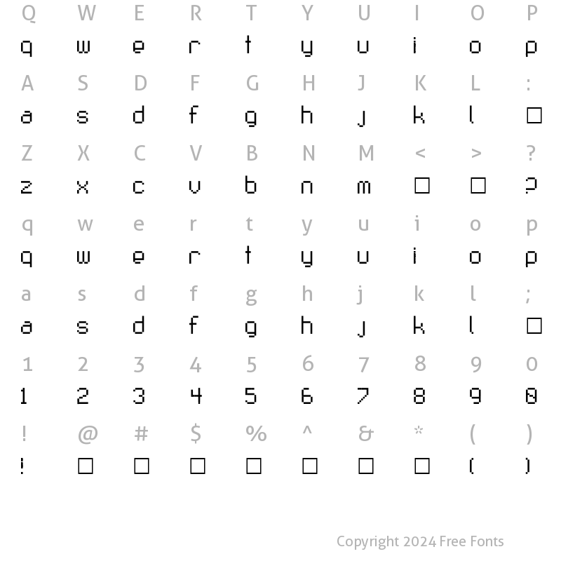 Character Map of Fruitsalad Normal