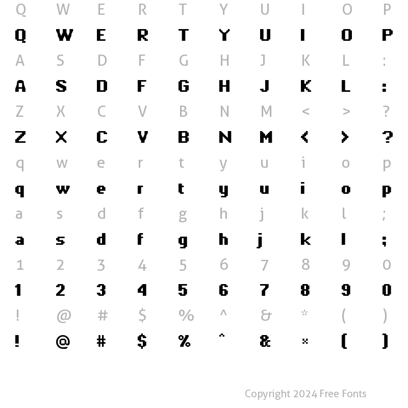 Character Map of Fruity fonts Bold