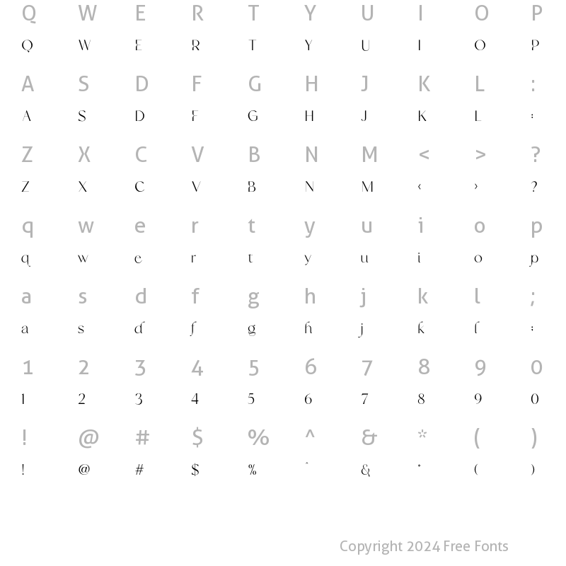 Character Map of Frunchy Regular