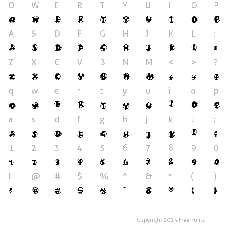 Character Map of FrutigerStones Regular Normal