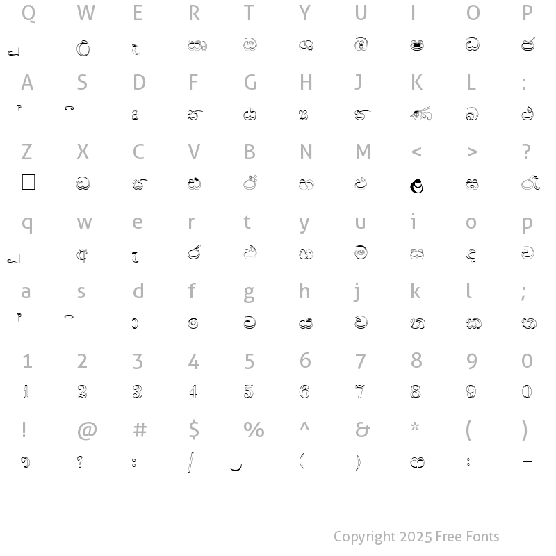 Character Map of FS-Kapila. Normal