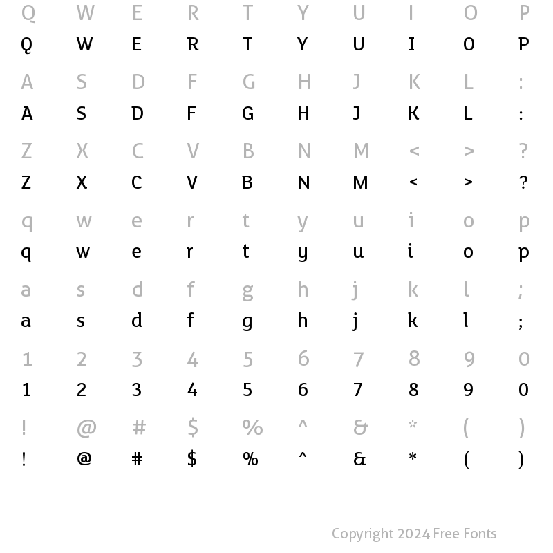 Character Map of FS Lola Medium Regular