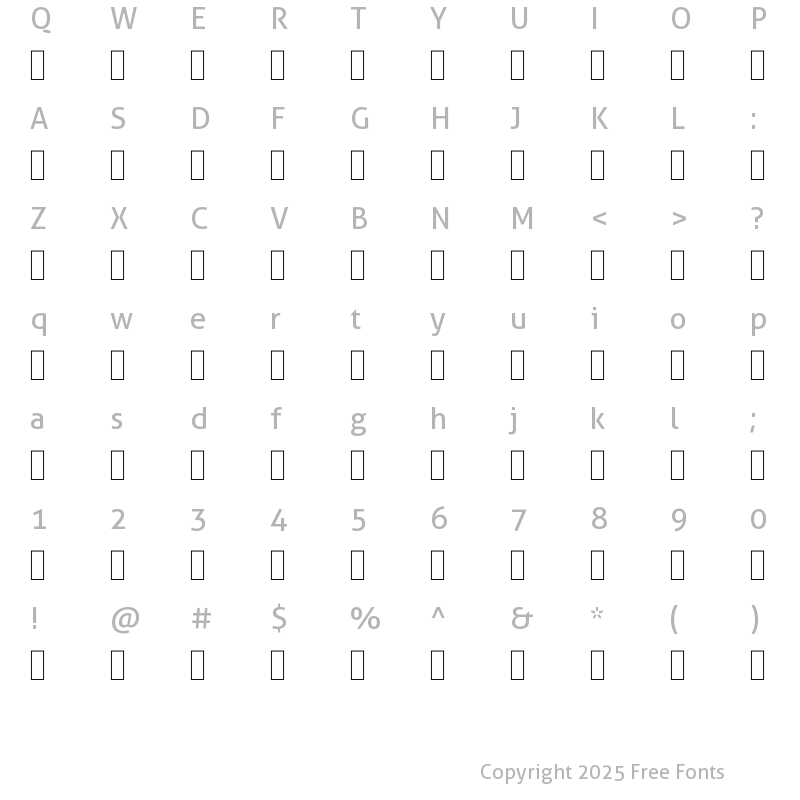 Character Map of FS_Hand_Style_Points Regular