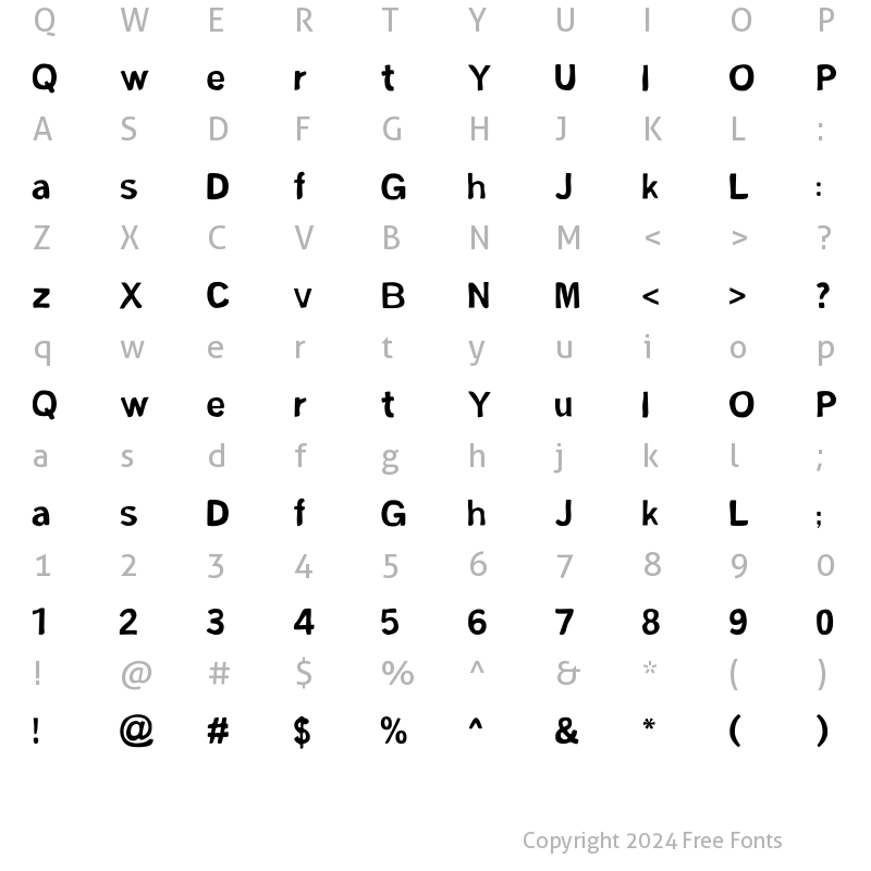 Character Map of fsm_sans fsm