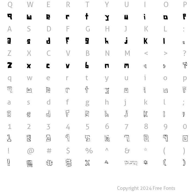 Character Map of FSO square bracket Regular