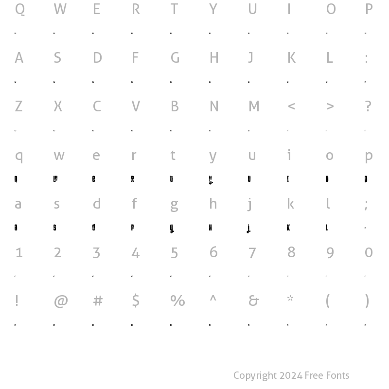 Character Map of FT Kolari demo light