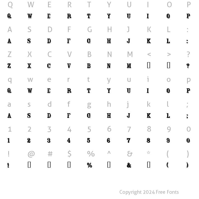 Character Map of FT Rosecube normal