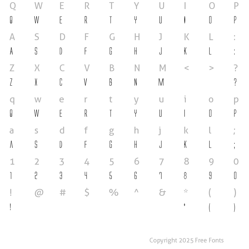 Character Map of ft11 Regular