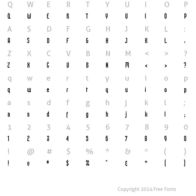 Character Map of ft13 Regular