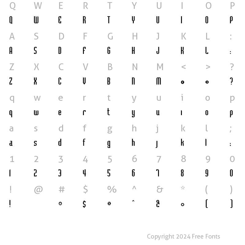 Character Map of ft14 Regular