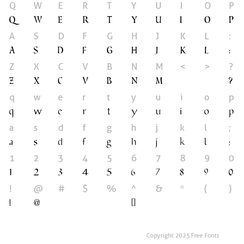 Character Map of ft15 Regular