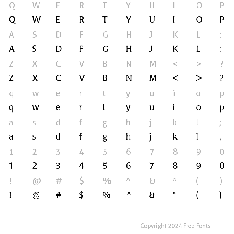 Character Map of ft27 Regular