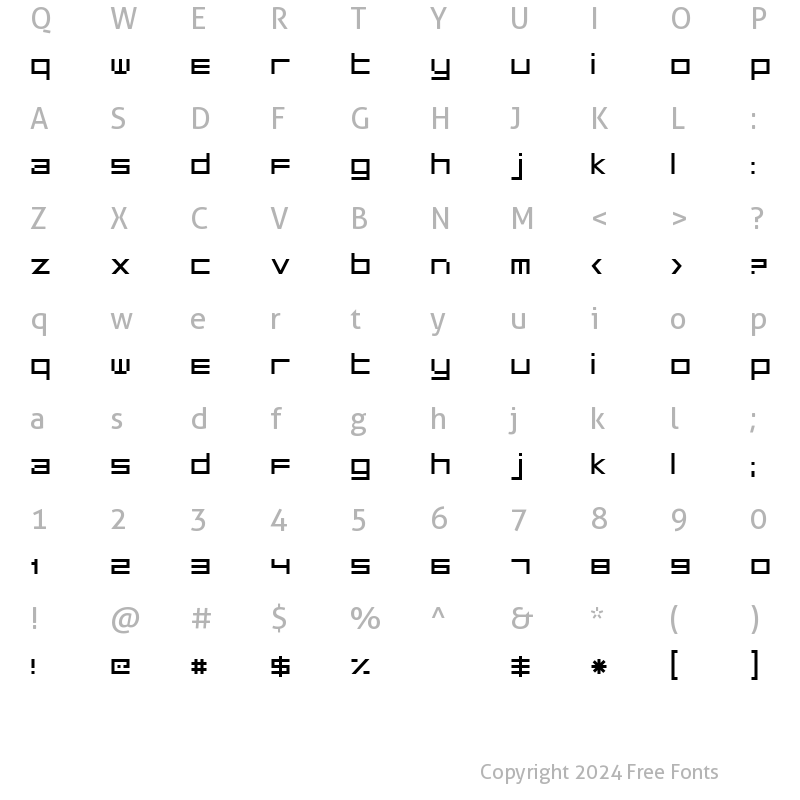 Character Map of ft29 Regular