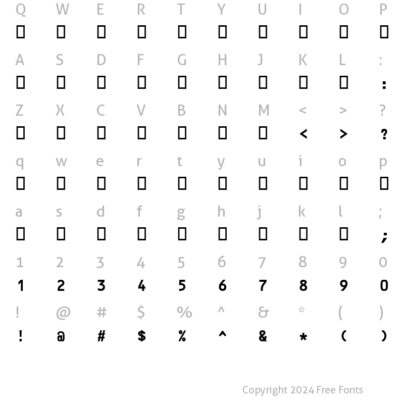 Character Map of ft32 Bold Italic