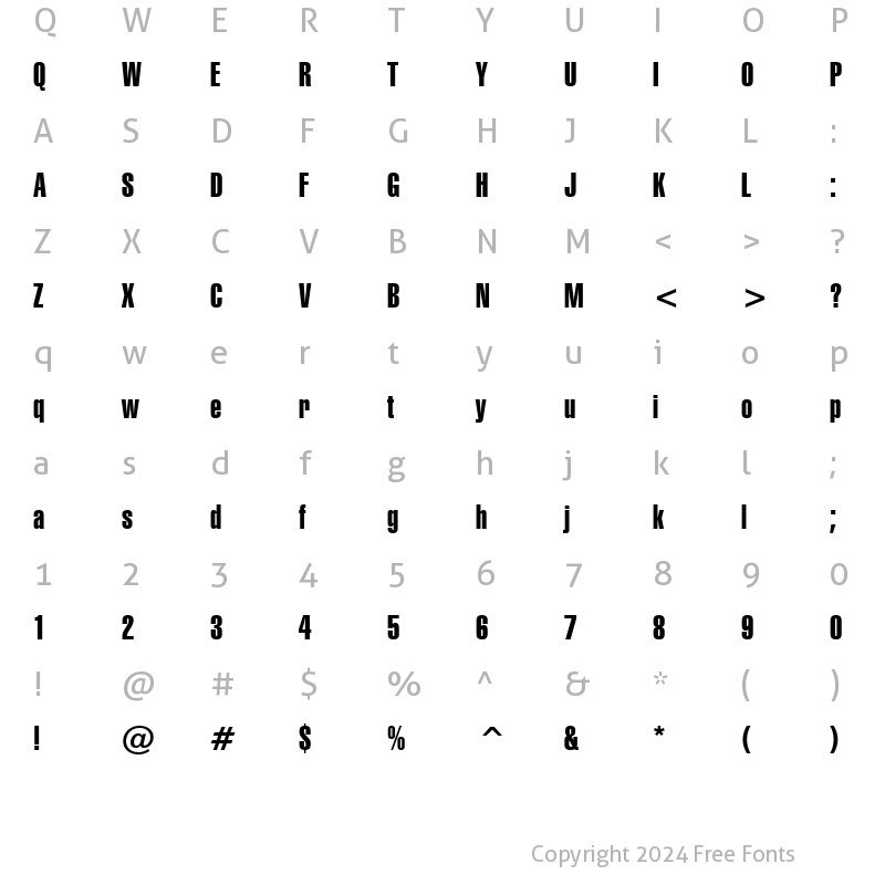 Character Map of ft47 Regular