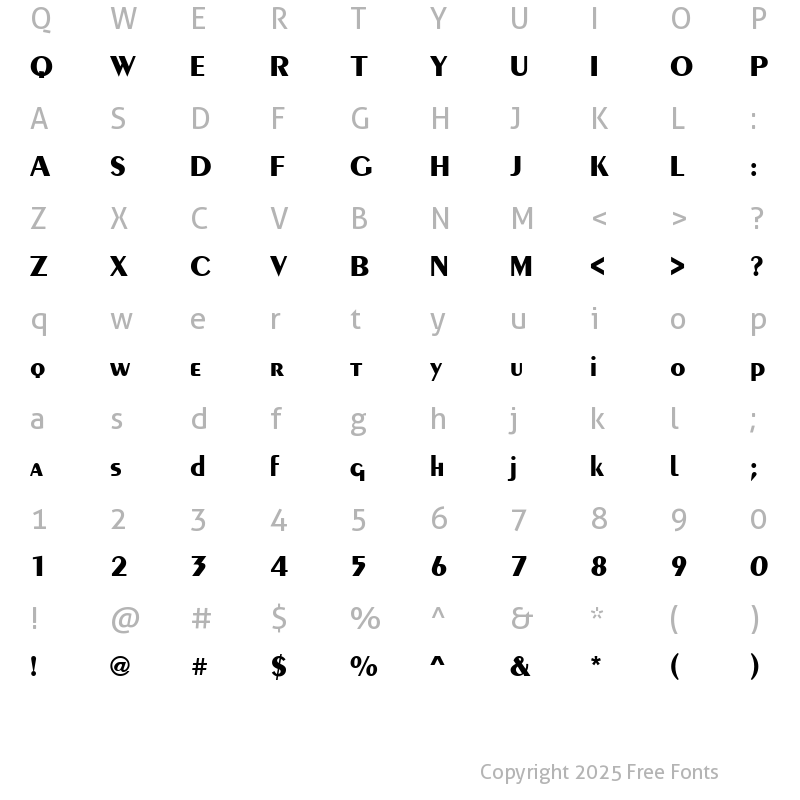 Character Map of ft49 Bold