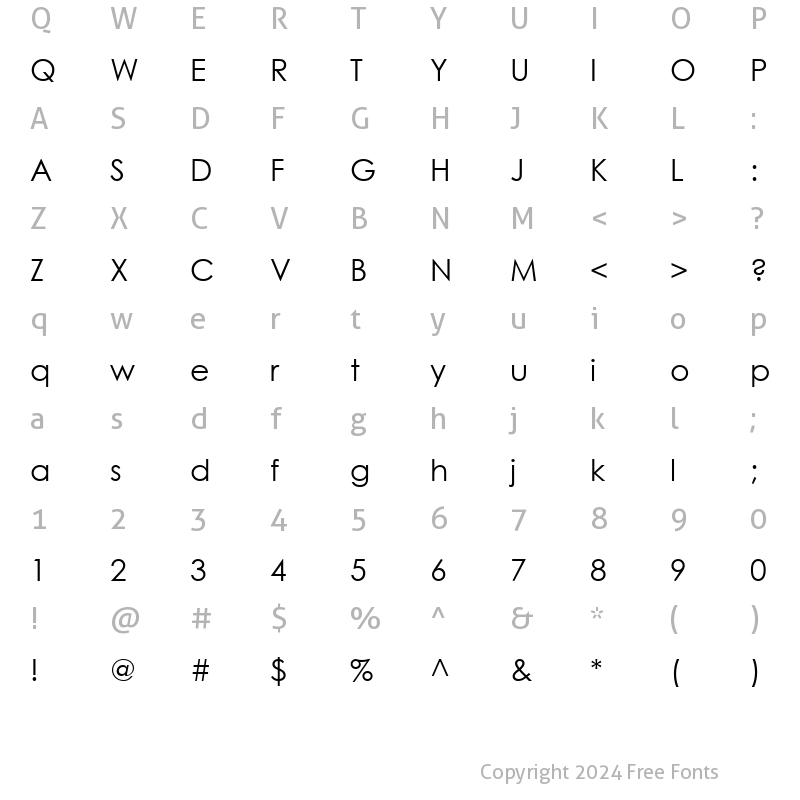 Character Map of ft53 Regular