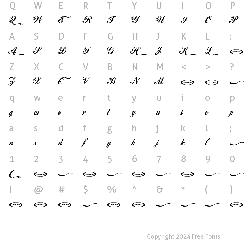 Character Map of ft64 Regular