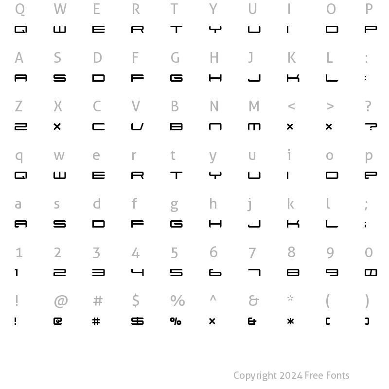 Character Map of ft88 Normal