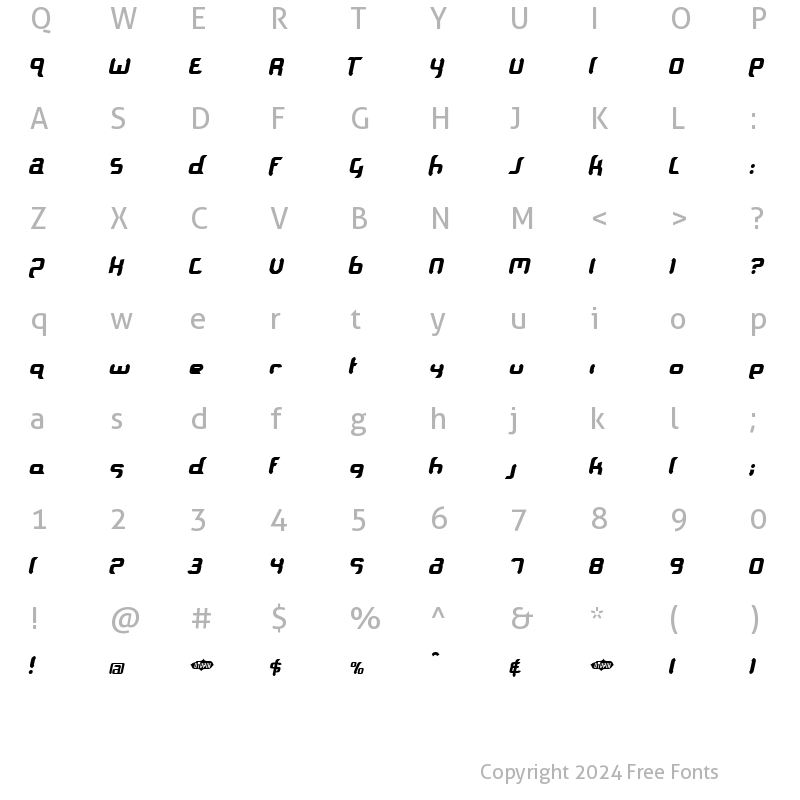 Character Map of ft90 Regular