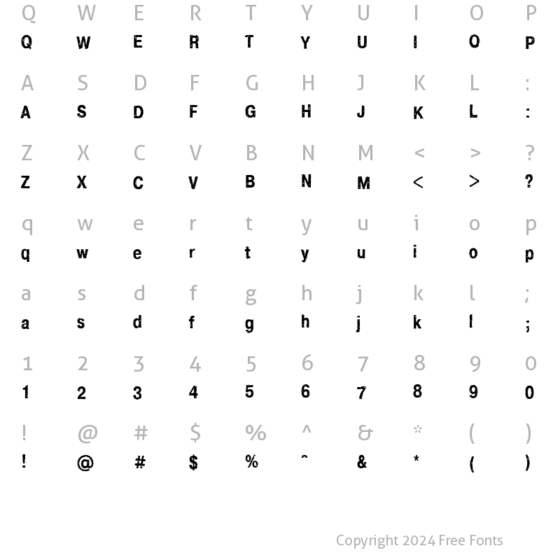 Character Map of ft95 Regular