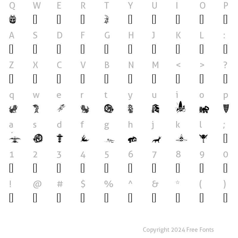 Character Map of fts Regular