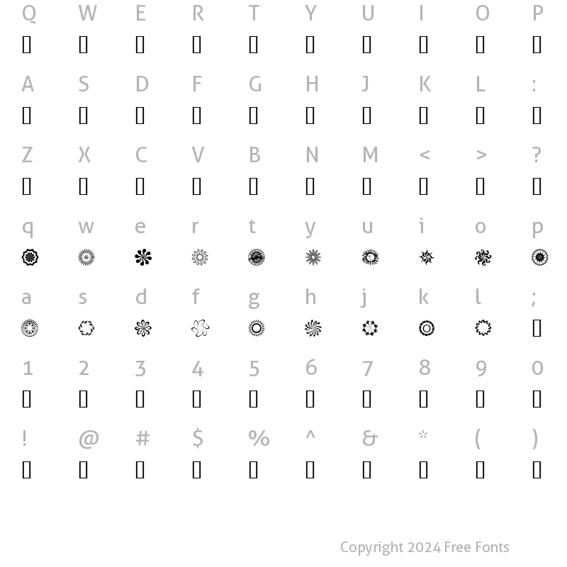 Character Map of fts1 Regular