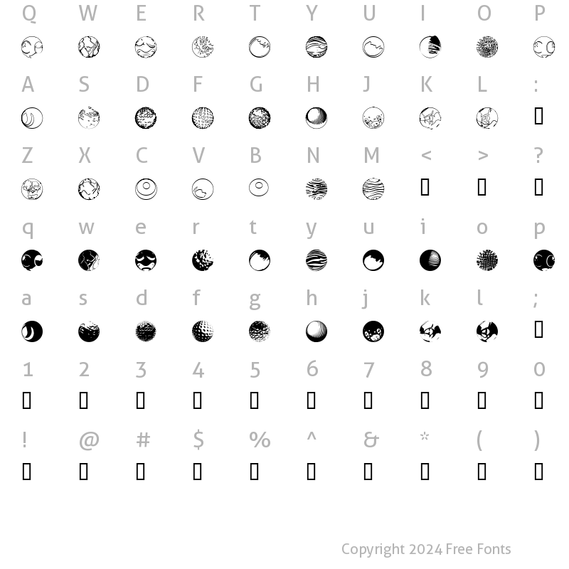 Character Map of fts13 Regular