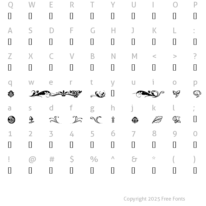 Character Map of fts2 Regular