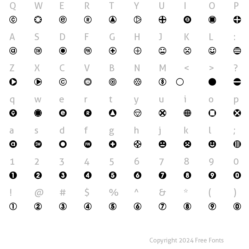 Character Map of fts7 Regular