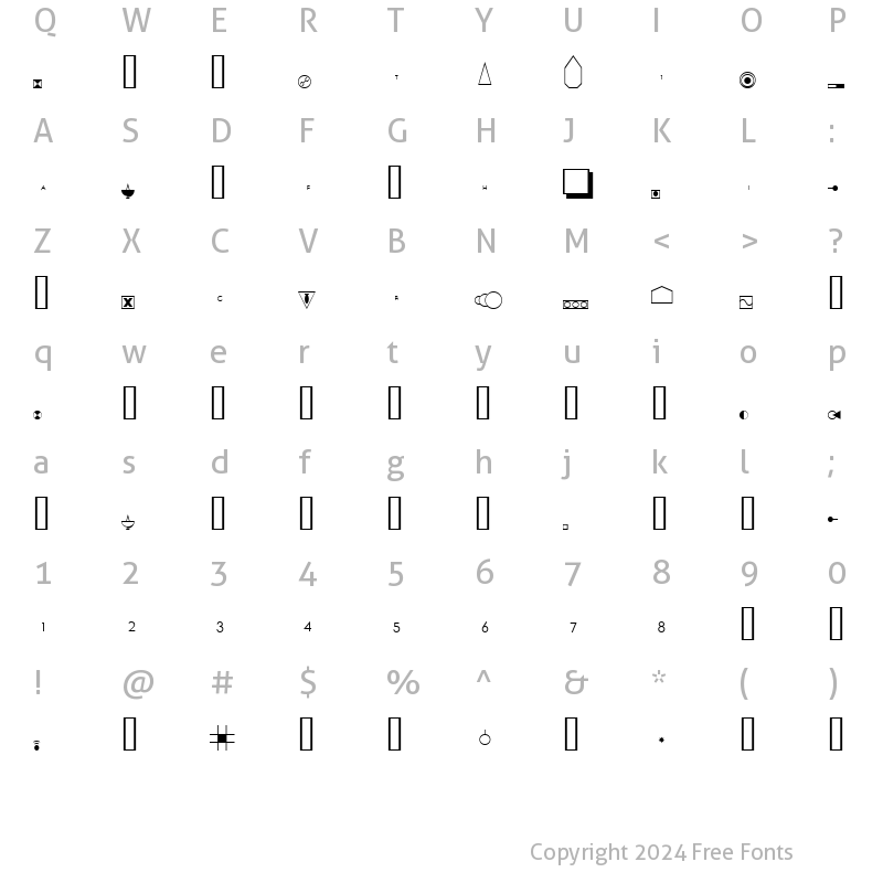 Character Map of FTSymbol Regular