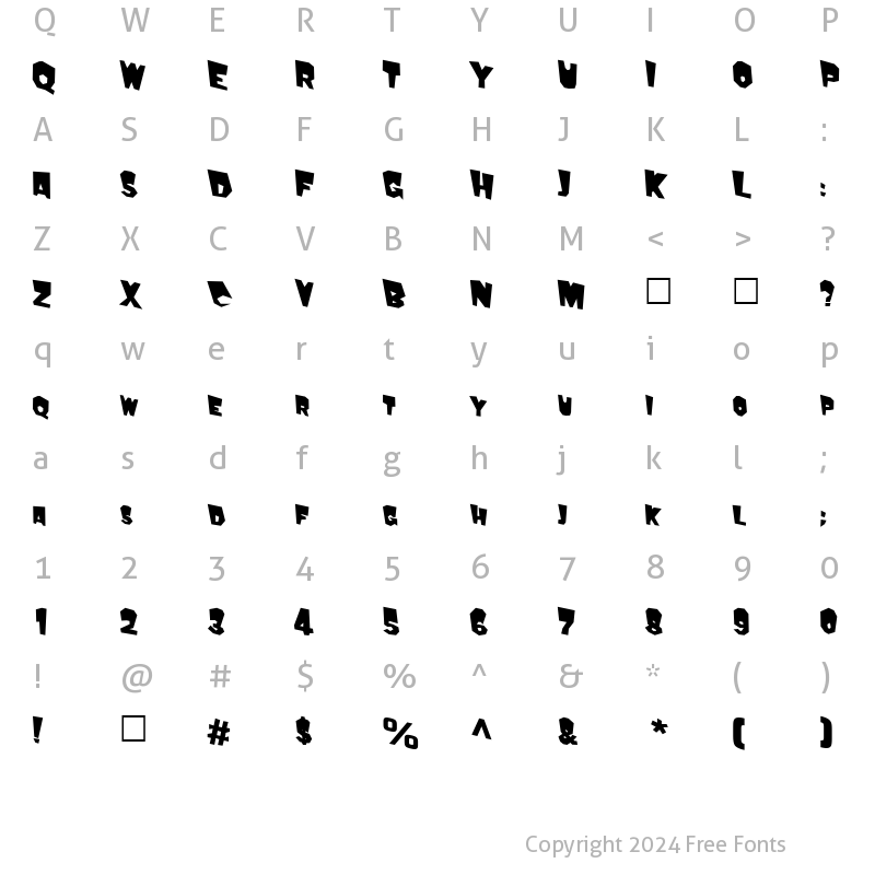 Character Map of FuddyDuddy118 Bold