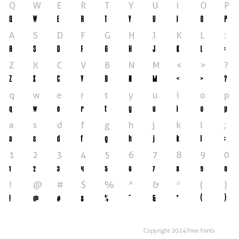 Character Map of Fujinstall Sans Regular