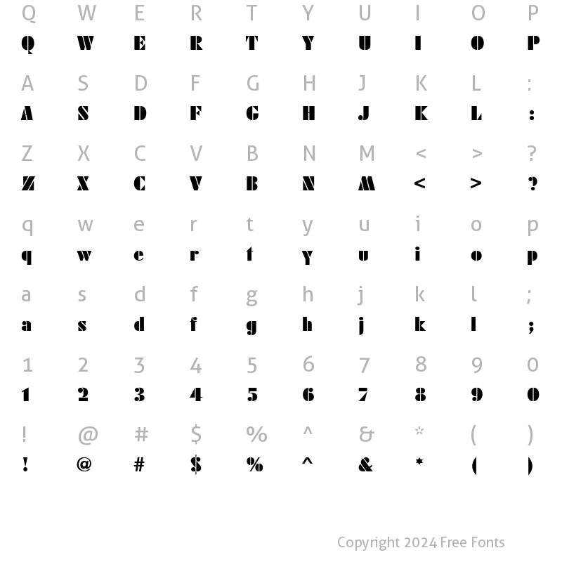 Character Map of FujiyamaBlack Regular