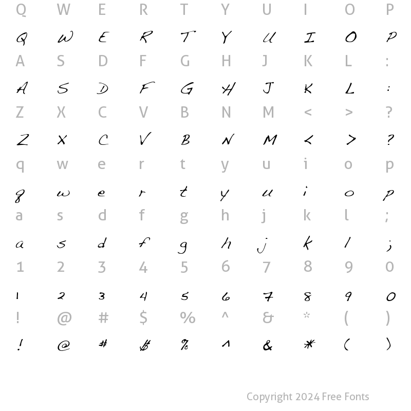 Character Map of FultonsHand Regular