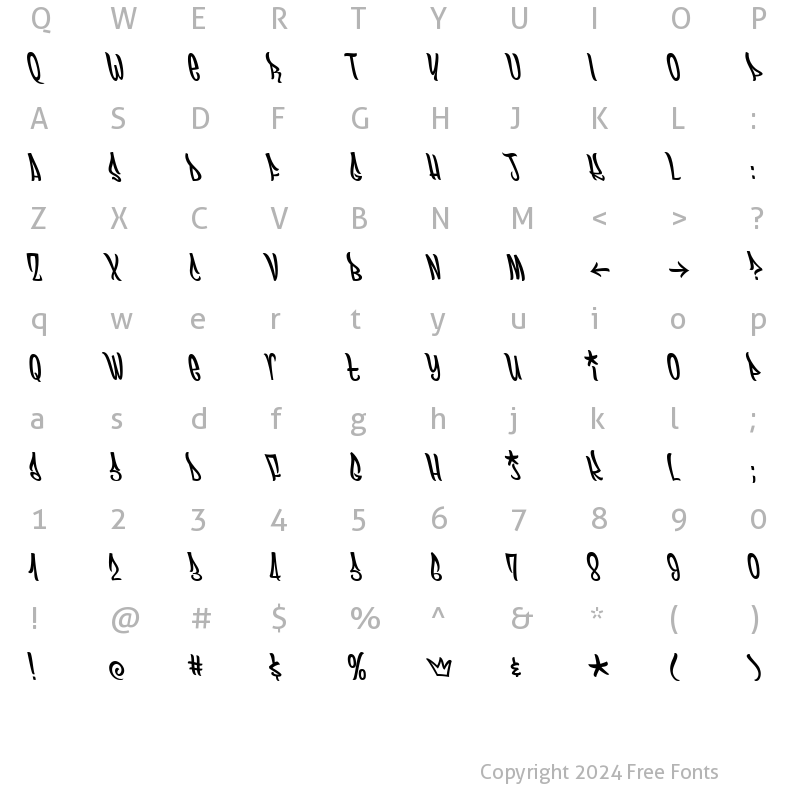 Character Map of Funboy Regular