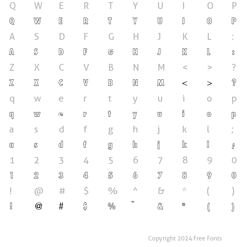 Character Map of FunctionCondTwoOutExtrabold DB Regular