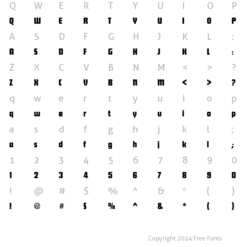 Character Map of FunctionDisplay Regular