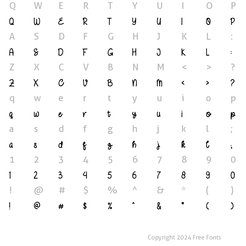 Character Map of FUNCY KIDS! Regular