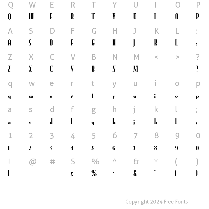 Character Map of Fund-Runk Regular