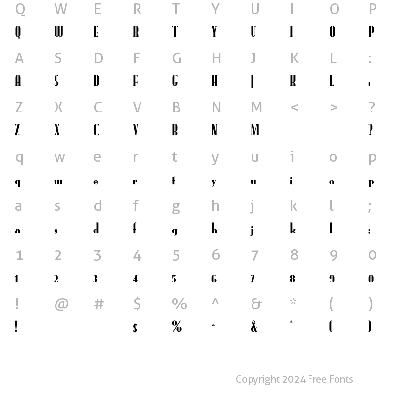 Character Map of FundRunk-Normal Regular