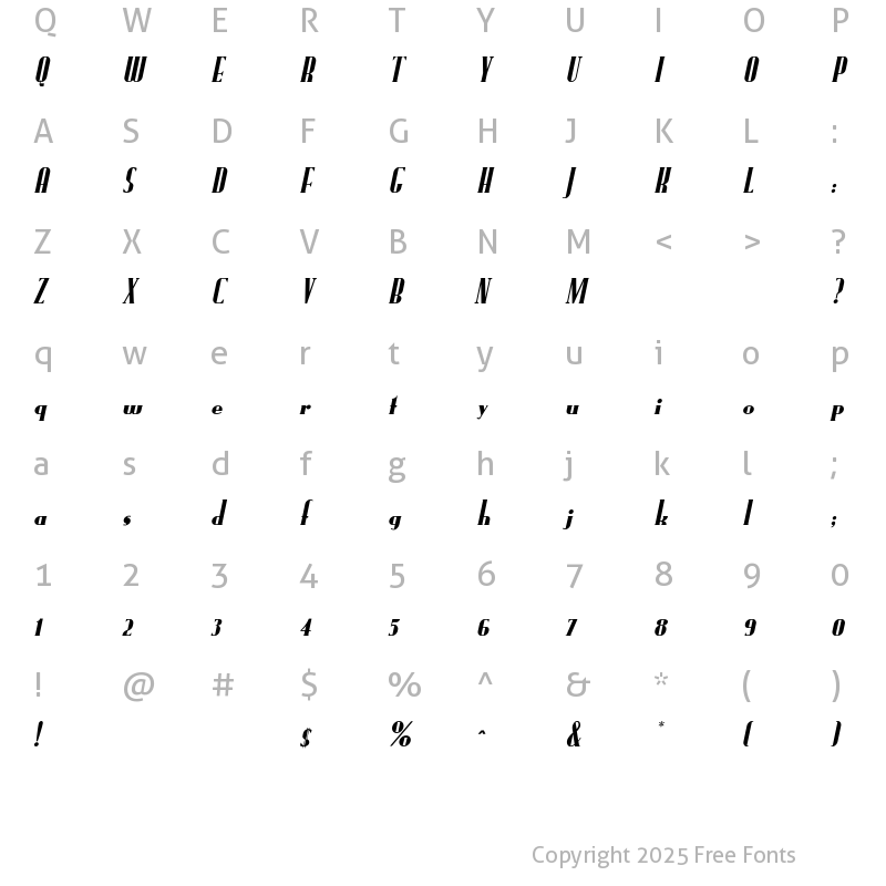 Character Map of FundRunO Regular