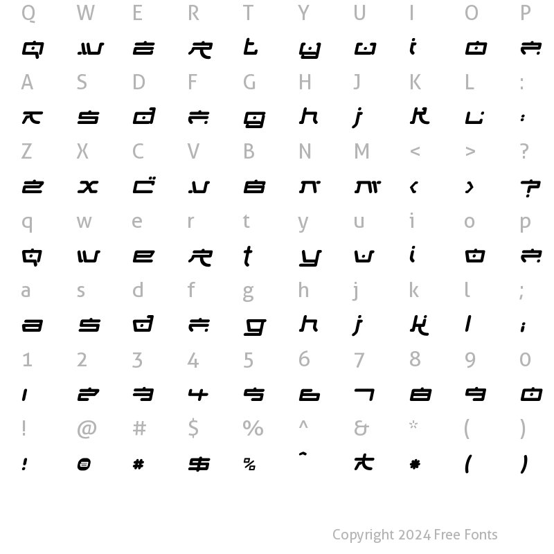 Character Map of FungFoo Italic