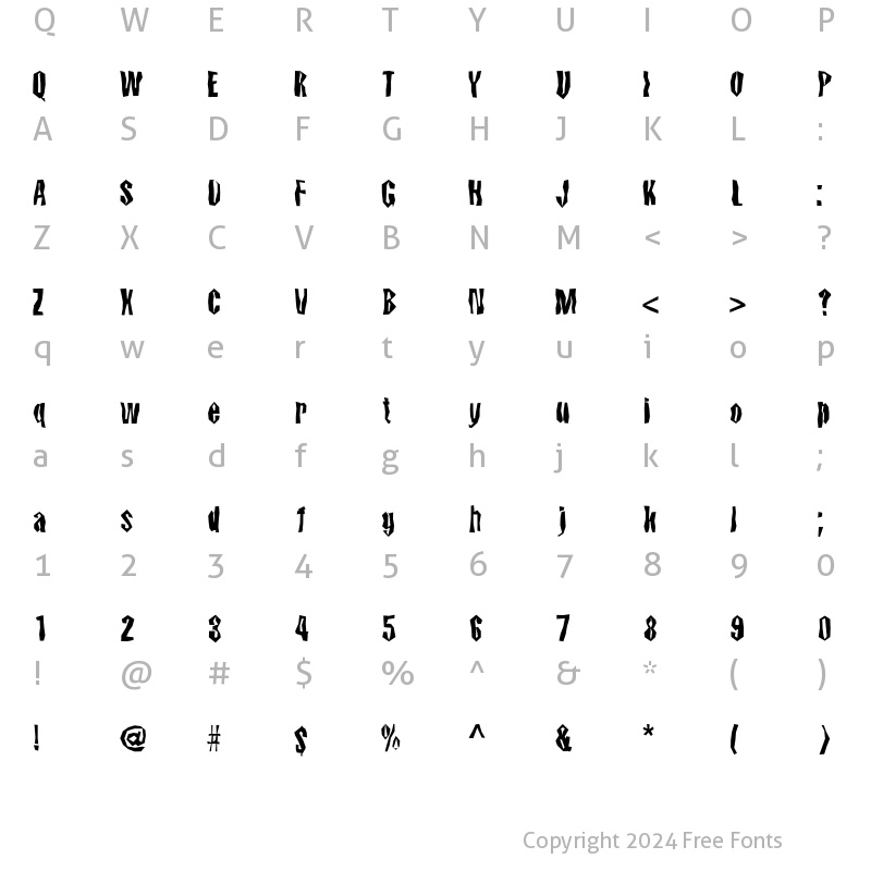 Character Map of FunkedUp Medium