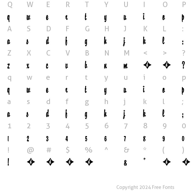 Character Map of Funkhouse Regular