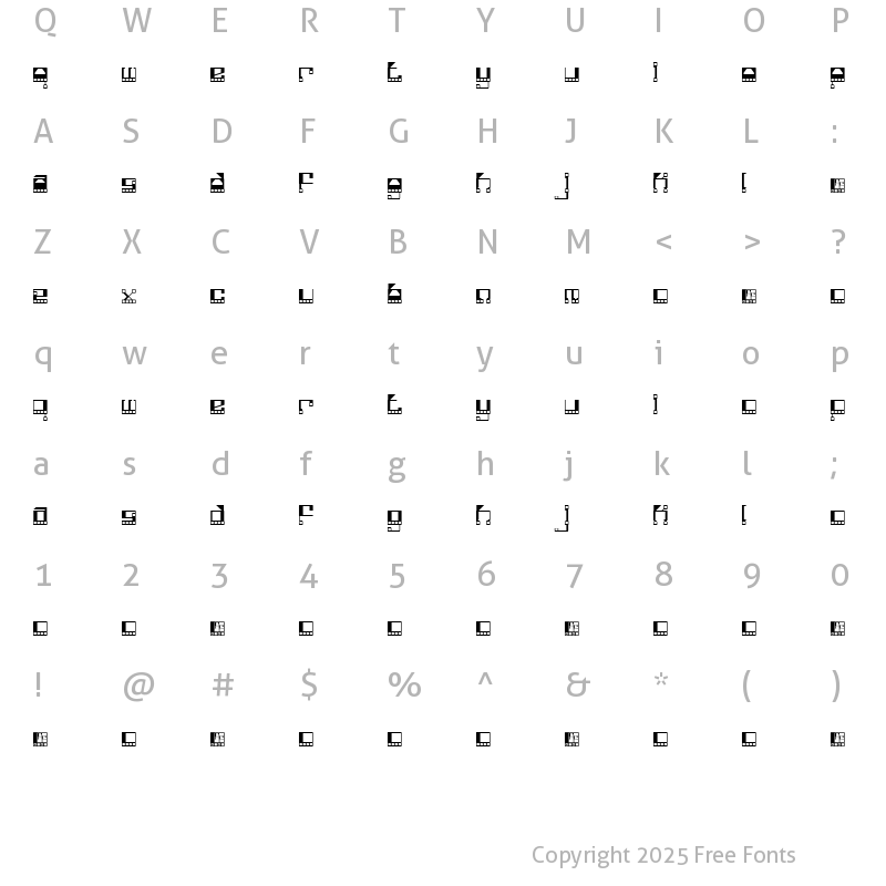 Character Map of Funkotronic Regular