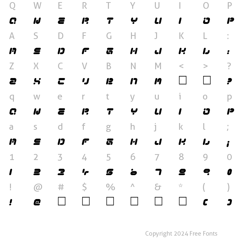 Character Map of Funky Knut Regular